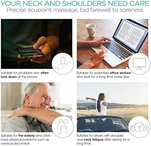 VOYOR Neck Massager Shiatsu Deep Tissue Dual Trigger Point for Pain Relief