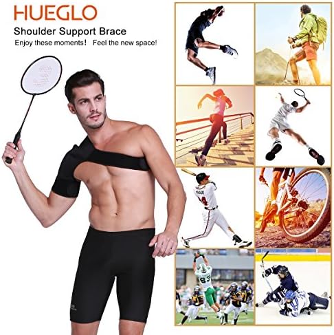 HUEGLO Right Shoulder Brace for Men Women Rotator Cuff Tear,Sports,Large