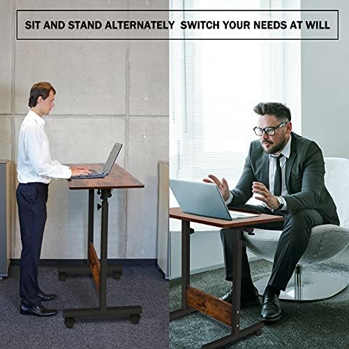 KOUPA Height Adjustable Flip Standing Desk with Wheels,24Inch