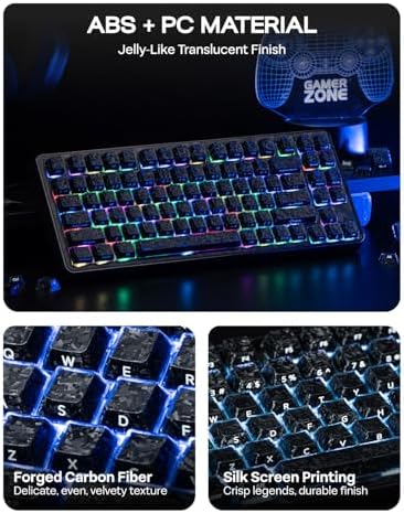 EPOMAKER Frost Jelly Keycaps Set, 126 Keys Forged Carbon Fiber Keycaps