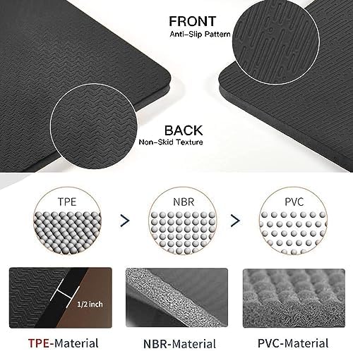 Hatha Yoga Large TPE Yoga Mat 6'x4'x1/2" Extra Thick Non-Slip Exercise Mat - for Yoga Pilates & Home Gym Workouts