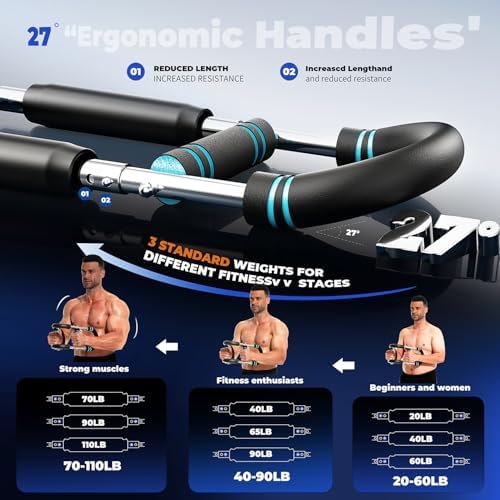 Twister Arm Trainer, Adjustable Chest Workout Equipment for Men & Women, Home Gym Strength Trainer, Muscle Builder & Strength Training for Arms, Chest