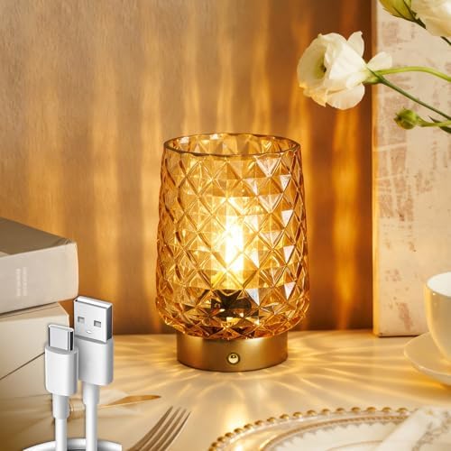 MJ PREMIER Rechargeable Table Lamp Smalll Cordless Lamp Dimmable Brightness
