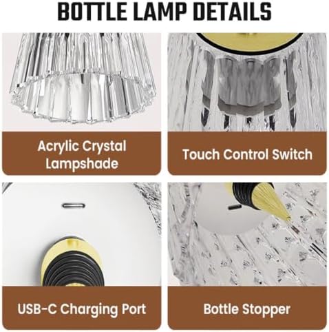 Wine Bottle Lamp Crystal Clear