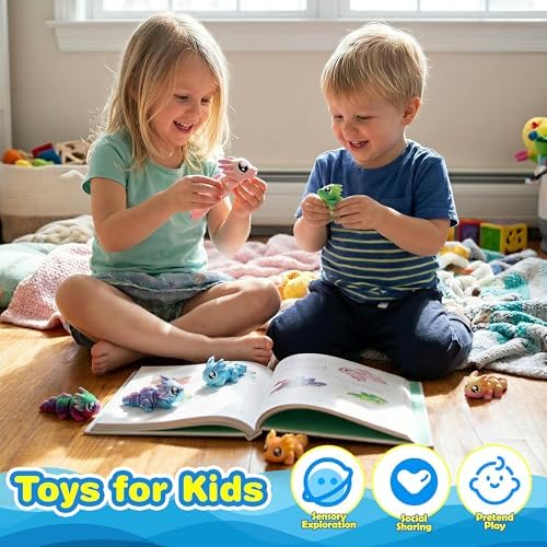Axolotl 3D Printed Animal Toy, 8-Piece Family Set