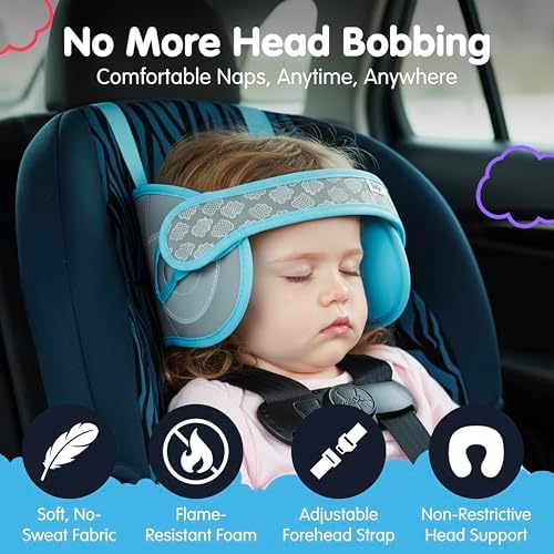 NapUp Car Seat Head Support for Toddler - Anti-Bobbing Head Holder - Teal