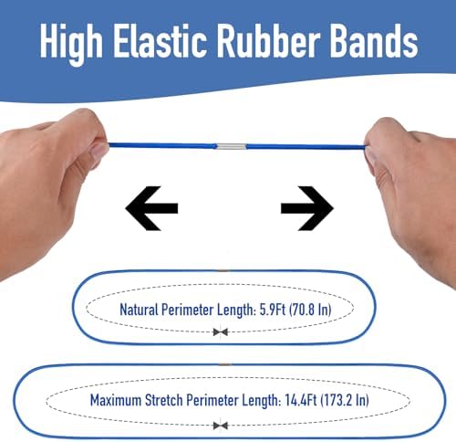 Large Rubber Bands Set of 3, Fits 55, 65, 96 Gallon Trash Cans, Trash Can Bands for Large Bags, Durable Kitchen Garbage Bag Straps, Heavy Duty Elastic Bands in Black, Blue and Olive Green