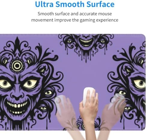Beauty Haunted Mansion Wallpaper Stretching Room Large Mouse Pad, 31.5x12 Inch Gaming Desk Mat, XXL Non-Slip Rubber Base Computer Pad with Durable Stitched Edges for Work and Play