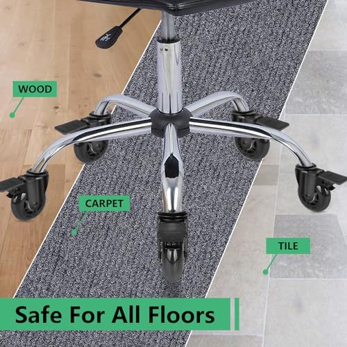8T8 2.5" Office Chair Caster Wheels with Brakes Heavy Duty, Set of 5,Replacement Universal Rolling Chair Wheels for Hardwood Floors Carpet, Rubber Desk&Gaming Chair Casters with Locks