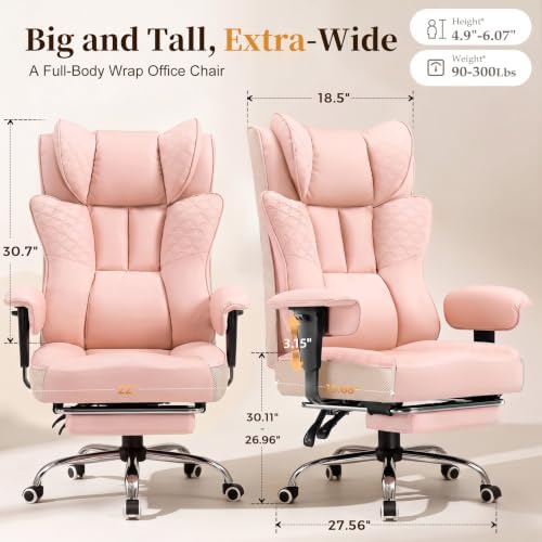 COMHOMA Big and Tall Gaming Chair with Footrest Ergonomic Office Chair