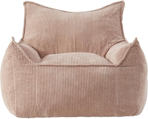 EBENCHICO Giant Bean Bag Chair for Adults, Corduroy Large Bean Bag Chairs for Teens with Armrests, Comfy Adult BeanBag Chair Sofa Couch with Filler Included for Bedroom Living Room