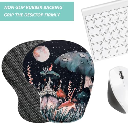 Mouse Pad with Wrist Support, Ergonomic Mouse Pads with Memory Foam Wrist Rest, Easy Typing Pain Relief, Comfortable Home Office Computer Wrist Support Pads for Working Studying Gaming, Snail