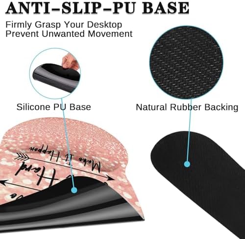 Britimes Ergonomic Mouse Pad Set with Wrist Rest, Rose Pink Gold