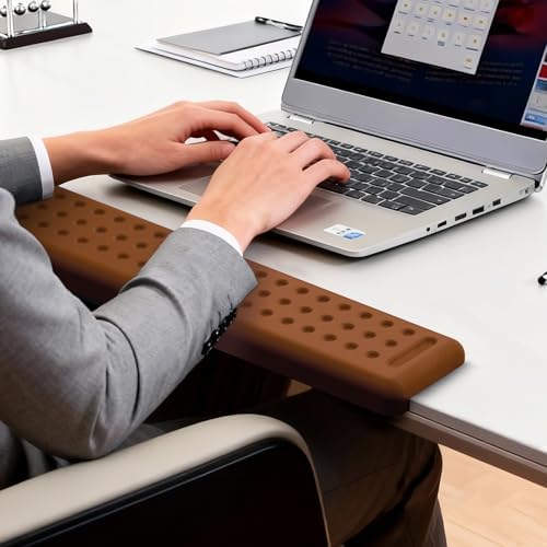 Leolee L-Shaped Desk Long Wrist Rest Elbow 60CM, Brown Arm Rest for Desk