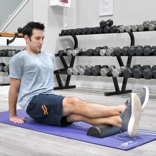 OPTP AXIS Firm Density Foam Roller – Half-Round, Black, 12" X 3"