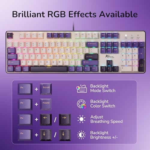 RK ROYAL KLUDGE RK920 Full Size Mechanical Keyboard Wired, RGB Backlit