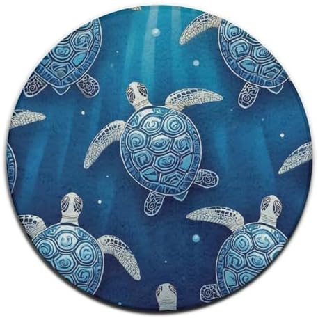 Circular Rugs Large Modern Round Area Rug Fashion Decor Mat for Home Office Tribal Sea Turtles