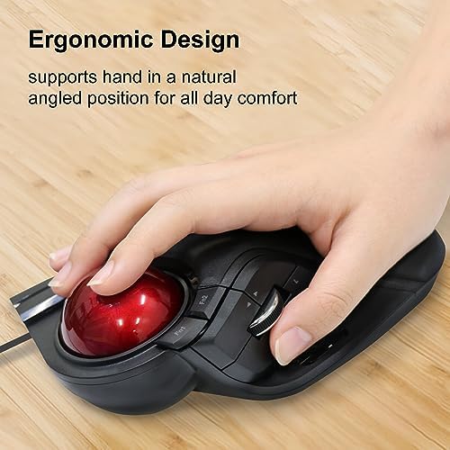 ELECOM Huge Trackball Mouse, Wired, Finger-Operated M-HT1URBK
