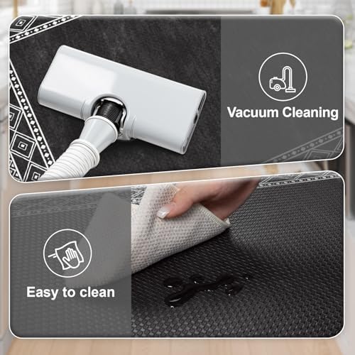 KIMODE Anti Fatigue Kitchen Mats,Black Farmhouse Kitchen Rugs Sets of 2