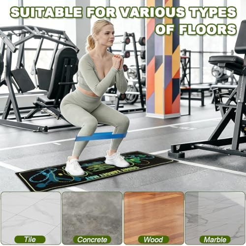 Non-Slip Squat Mat with Foot Position Guide, 31.5" x 13.78"