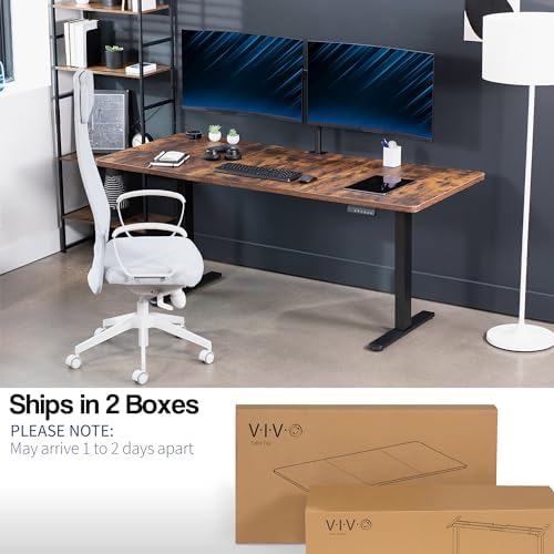VIVO Rustic Vintage Brown 71 x 30 in Standing Desk, DESK-KIT-E2B7N