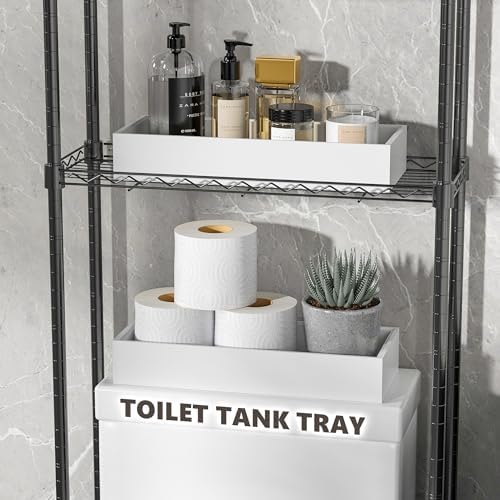 Bamboo Toilet Tank Tray, 15" x 6" x 2.5", White
