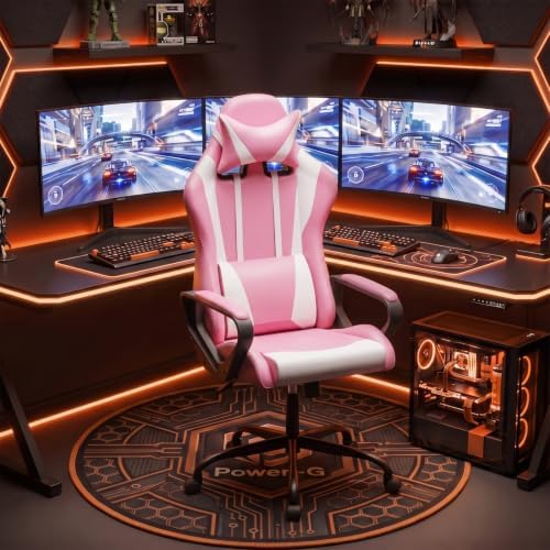 PayLessHere | Gaming Chair | Pink | with Adjustable Lumbar Support