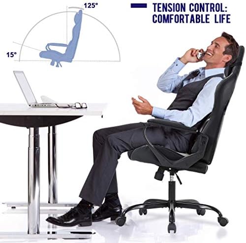 White Gaming Chair PC Office Chair, High Back Computer Chair Gaming Chairs for Adults, Ergonomic Desk Chair Office Gaming Chair with Wheels, Reclining Gamer Chair, Adjustable Headrest Lumbar Support