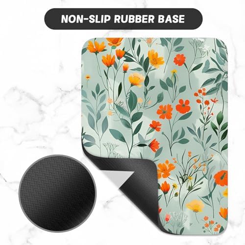 Small Mouse Pad, Mini Mouse Pad 6 x 8 Inch, Thick Rubber Waterproof Mouse Mat, Cute Mousepad for Women Men Wireless Mouse Laptops Home Office, Colorful Flowers and Plants