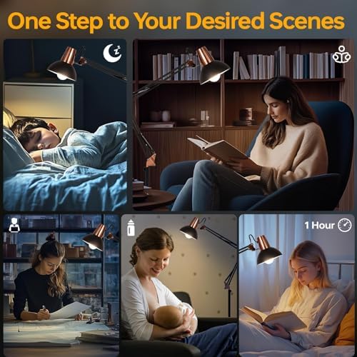 FIRVRE Floor Lamp for Living Room, Modern Standing Lamps with Dimmable LED Bulb and Remote Control, 3 Modes of Use—Floor Lamp, Table Lamp, and Clip-On Lamp, Lamps for Bedroom, Office Corner