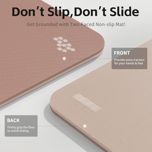 PAIDU Yoga Mat 8mm TPE Non‑Slip Fitness Mat with Strap for Home Workouts