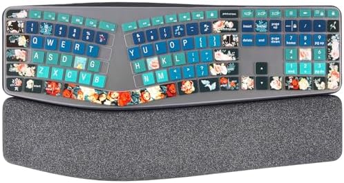 Silicone Keyboard Cover Compatible with Logitech Ergo K860 Ergonomic Keyboard US Layout, Logitech K860 Accessories, Rose