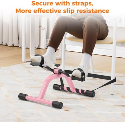 RYGEO Pedal Exerciser Mini Exercise Bike for Leg and Arm Recovery Exercise Lightweight and Portable Floor Bike