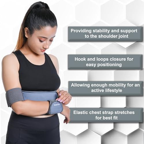 WC shoulder support brace arm slings shoulder immobilizer, youth shoulder brace- Shoulder stabilizer Compression Brace rotator cuff surgery sling, left-right arm sling-Size5 (46"-52")