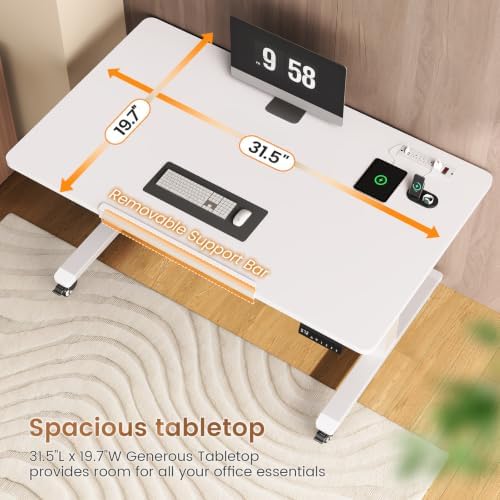 SEDETA 31.5 Inches Electric Standing Desk, 180° Tiltable Mobile Rising
