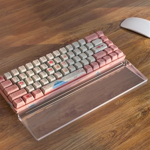 Custom Acrylic Keyboard Wrist Rest, Transparent/Frosted RGB Wrist Pad for Mechanical Keyboard (Color : Transparent, Size : 60%)