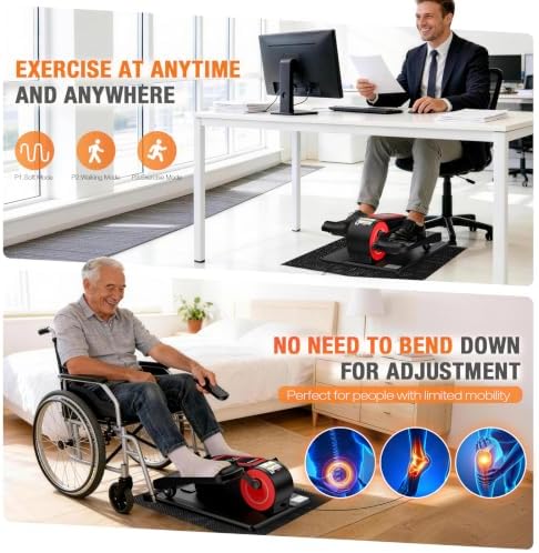 Under Desk Elliptical Machine, Electric Elliptical Leg Exerciser for Senior