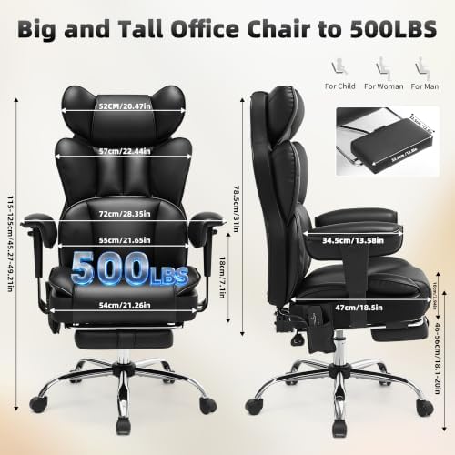 Fizzin Big and Tall Office Chair 500lbs with Massage and Heating Function