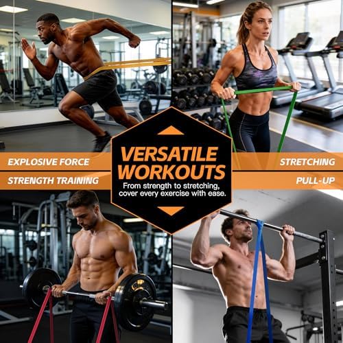 Pull Up Bands, Resistance Bands Set, Exercise Workout Bands for Men & Women, Ideal for Body Stretching, Physical Therapy and Muscle Training