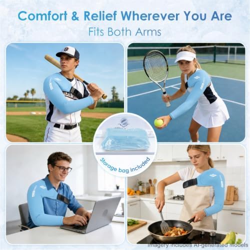 ComfiTECH Shoulder Arm Ice Pack Wrap for Pitcher & Recovery, Blue, XL