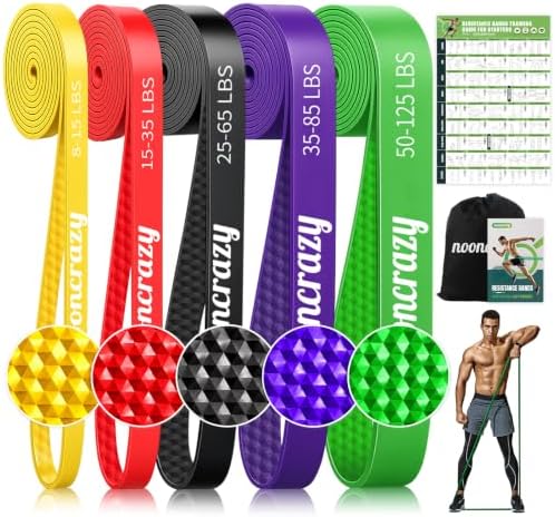 Long Resistance Bands for Working Out, 8-125 Lbs Pull Up Resistance Bands