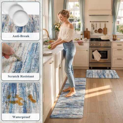 KIMODE Christmas Anti Fatigue Kitchen Mats for Floor,Farmhouse Kitchen Rugs