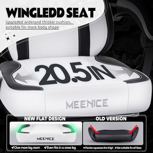 Gaming Chair Cute with Cat Ears Paw Lumbar and Cushion,Ergonomic Computer Chair with Footrest,Reclining PC Game Chair for Girl Computer Chair 300lbs for Adult Black White