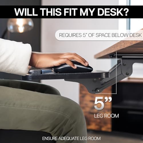 VIVO Black Under Desk 25 x 10 in Keyboard Tray, MOUNT-KB03B