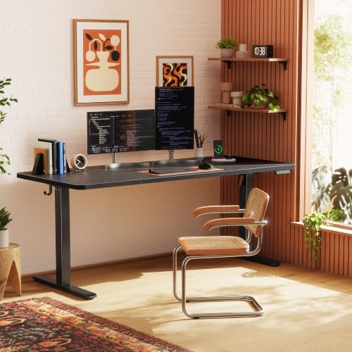 Huuger 63 X 24 Inch Electric Standing Desk with Power Outlets