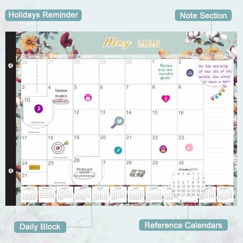Large Desk Calendar 2026-2027,Jan 2026-Jun 2027,Gannyfer 18-Month Calendar