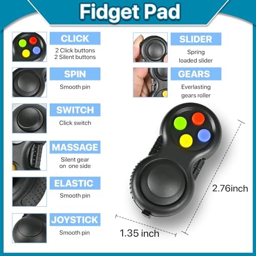 Dr.Kbder 5 Pcs Fidget Toys Adults Set, EDC Cool Desk Gadgets Office Spinner Toys for Teen Kid with Metal Fidgets Infinity Cube Figits Ring Bike Chain ADHD Stress Anxiety Relief Gift for Boys Girls
