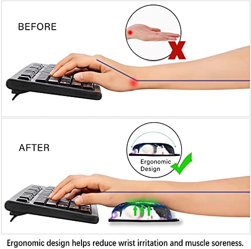 ArtSo Upgraded Wrist Rest Support for Mouse Pad & Keyboard, Ergonomic Gel Mousepad Non-Slip Rubber Base Home,Office Pain Relief & Easy Typing Cushion Neoprene Cloth & Soft Memory Foam, Purple Marble