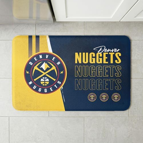 Northwest NBA Denver Nuggets Embossed Anti-Fatigue Mat, Cushioned Kitchen Floor Rug, Non-Slip PVC Standing Comfort, 18 x 30 in