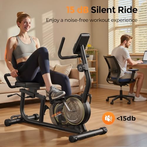 YOSUDA Recumbent Exercise Bike for Home，Magnetic Staionary Bike for Seniors